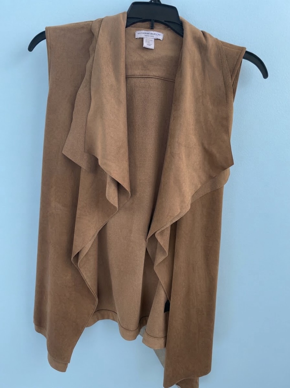Katherine Barclay Faux Suede Waterfall Vest / Duster